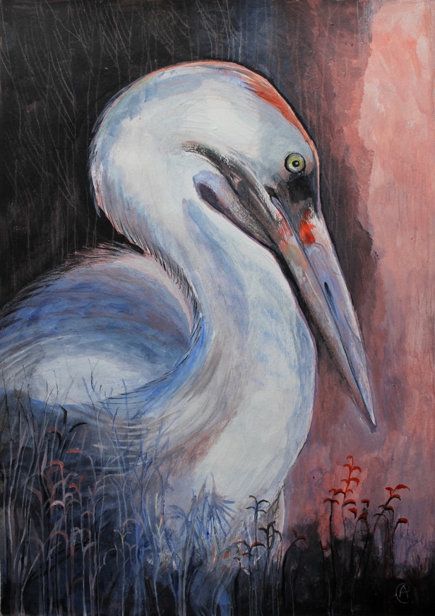 Whooping Crane painting